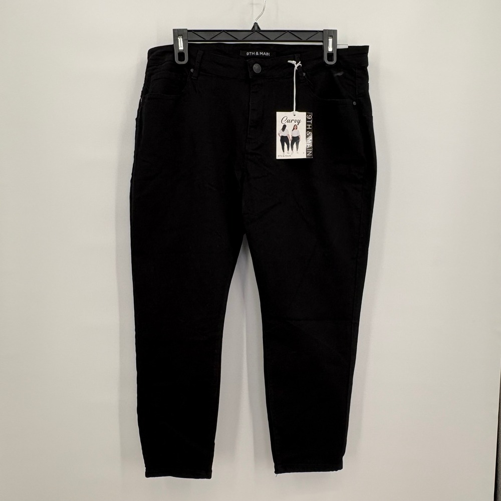 9th & Main Womens 22W Black Curvy Skinny Ankle Jeans Mid Rise Stretch NWT NEW